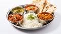 Indian Food Assortment on White Background Royalty Free Stock Photo