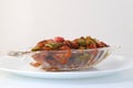 Indian food or Chinese food. Chicken with sweet and sour sauce