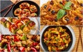 Indian Food collage. Indian cuisine dishes set Royalty Free Stock Photo