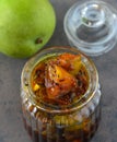 Indian condiments - mango pickle Royalty Free Stock Photo