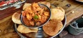 Indian Food, Gujarat Special Dish Puri Bhaji, Snacks, Breakfast Royalty Free Stock Photo