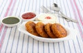 Indian Food Kabuli Chana Tikkis or Chickpea Patties