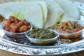 Indian food, Masala Dosa with Sambar and Channa Masala Royalty Free Stock Photo