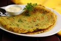 Indian food moong dal chilla is ready to eat, concept of Vegetarian cuisine Royalty Free Stock Photo