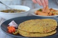 Indian food Paratha flatbread Indian cuisine Royalty Free Stock Photo