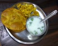 Indian Food - Puri Bhaji Royalty Free Stock Photo