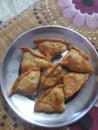 Indian food samosa in plate