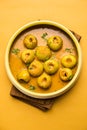 Indian food Tinda Masala served in a bowl, selective focus