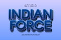 Indian force editable text effect 3 dimension emboss modern style