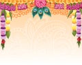 Indian garland background, great design with place for text. Vector card, banner Royalty Free Stock Photo