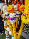 Indian Garland selling in a store in India Town Royalty Free Stock Photo