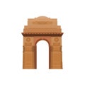 Indian gate straight view vector illustrations isolated in white background Royalty Free Stock Photo