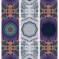 Festive colorful ethnic bohemia banner set