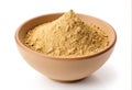 Indian ginseng powder in a bowl on white background Royalty Free Stock Photo