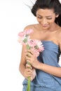 Indian girl with daisy flowers