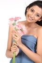 Indian girl with daisy flowers Royalty Free Stock Photo