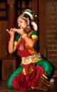 Indian girl dancing Bharat Natyam dance