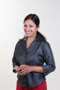 Indian girl texting over mobile Royalty Free Stock Photo