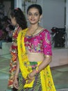 Indian girl with traditional chaniya choli in navratri festival Royalty Free Stock Photo