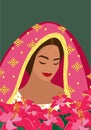 An Indian girl in a wedding sari Royalty Free Stock Photo