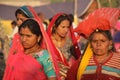 Indian girls with traditional colored saree