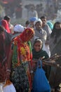 Indian girls walking at Pushkar Camel fair Royalty Free Stock Photo