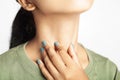 closeup view of a women's throat showing thyroid concept Royalty Free Stock Photo