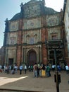 INDIAN GOA ANCIENT CHURCH WITH PEOPLES OF INDIA