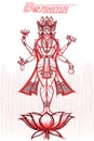 Indian God Brahma in sketchy look Royalty Free Stock Photo