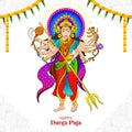 Indian god durga in happy durga puja subh navratri background