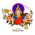 Indian god durga in happy durga puja subh navratri background