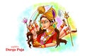 Indian god durga in happy durga puja subh navratri background