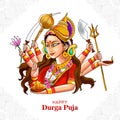 Indian god durga in happy durga puja subh navratri background