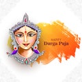 Indian god durga in happy durga puja subh navratri background