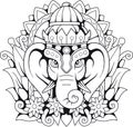 God elephant Ganesha, illustration Royalty Free Stock Photo