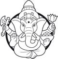 Indian god Ganesha emblem