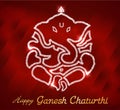 Indian god Ganesha, happy Ganesh chaturthi card Royalty Free Stock Photo