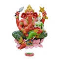 Indian God Ganesha or Hindu God Name Sankatahara Ganapati on white with working path