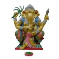 Indian God Ganesha or Hindu God Name Yoga Ganapati on white with working path