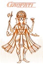 Indian God Ganpati in sketchy look Royalty Free Stock Photo