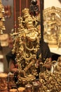 Indian God Lord Krishna Handicraft Gold Idol