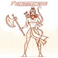 Indian God Parashurama in sketchy look