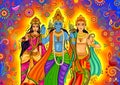 Indian God Rama with Laxman and Sita for Dussehra festival celebration in India Royalty Free Stock Photo