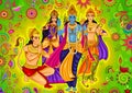 Indian God Rama with Laxman and Sita for Dussehra festival celebration in India Royalty Free Stock Photo