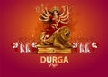Indian God shri Druga in Happy Durga Puja Subh Navratri red background. vector illustration design