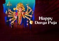 Indian Goddess Durga sculpture for Durga Puja holiday festival of India in Dussehra Vijayadashami Navratri