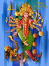 Indian Goddess Durga sculpture for Durga Puja holiday festival of India in Dussehra Vijayadashami Navratri