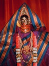 Indian Goddess Gauri Decorated For Ganesha Festival Of Maharashtra