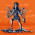 Indian Goddess Kali with Shiva