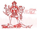 Indian Goddess Kali in sketchy look Royalty Free Stock Photo